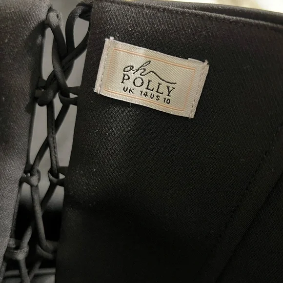 Oh Polly Corset Tulle Mini Dress in Jet Black ballet-inspired mini dress - Picture 7 of 10